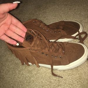 Super Cute brown suede Vans with fringe!(Trade)**